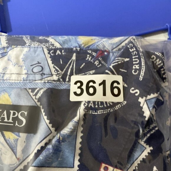 Chaps Ralph Lauren Button Down Shirt Mens 3XBIG Blue Postage Sail Boat Nautical - Picture 9 of 9